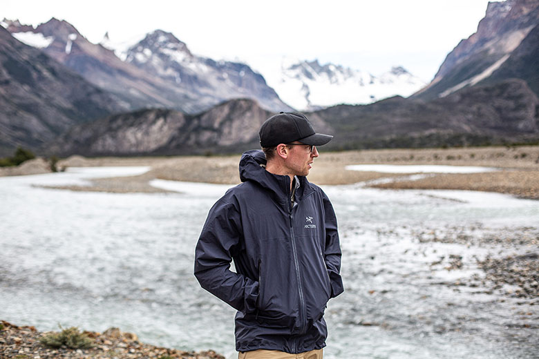 Arc'teryx Beta Jacket (standing in front of mountains)